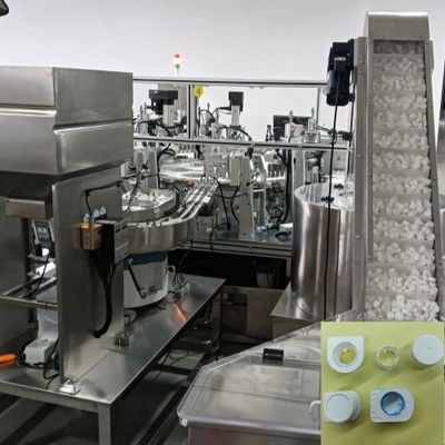Un buon prezzo. 10 cavità rilevamento automatico di acciaio inossidabile e alluminio legato Heli latte cap assemblaggio macchina in linea