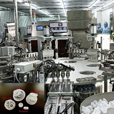 Macchina di assemblaggio a doppio tappo per bottiglie di infusione tipo giradischi