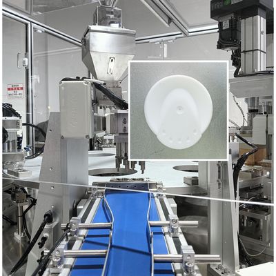 Un buon prezzo. Macchina di riempimento automatizzata a cappuccio a lingua di anatra alimentata da vassoio vibrante in linea