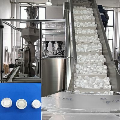 Un buon prezzo. Cappuccio del dessicante macchina di riempimento automatica giradischi con alimentazione alimentazione ascensore ridurre l'efficienza di scarico manuale aumento in linea